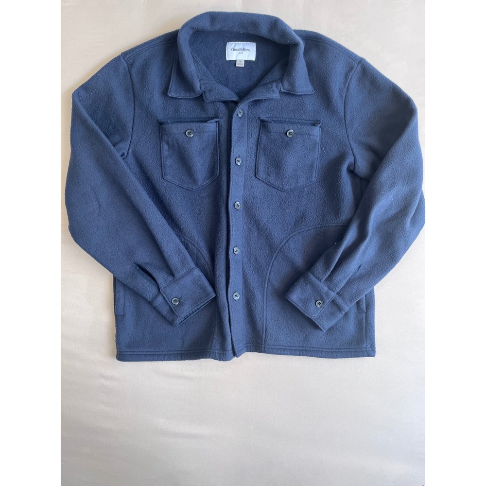 Goodfellow & Co Mens Navy Blue Fleece Button Down Shirt Jacket Size M